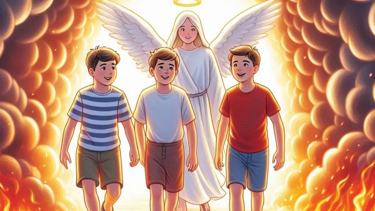 Daniel e os amigos na fornalha para crianças