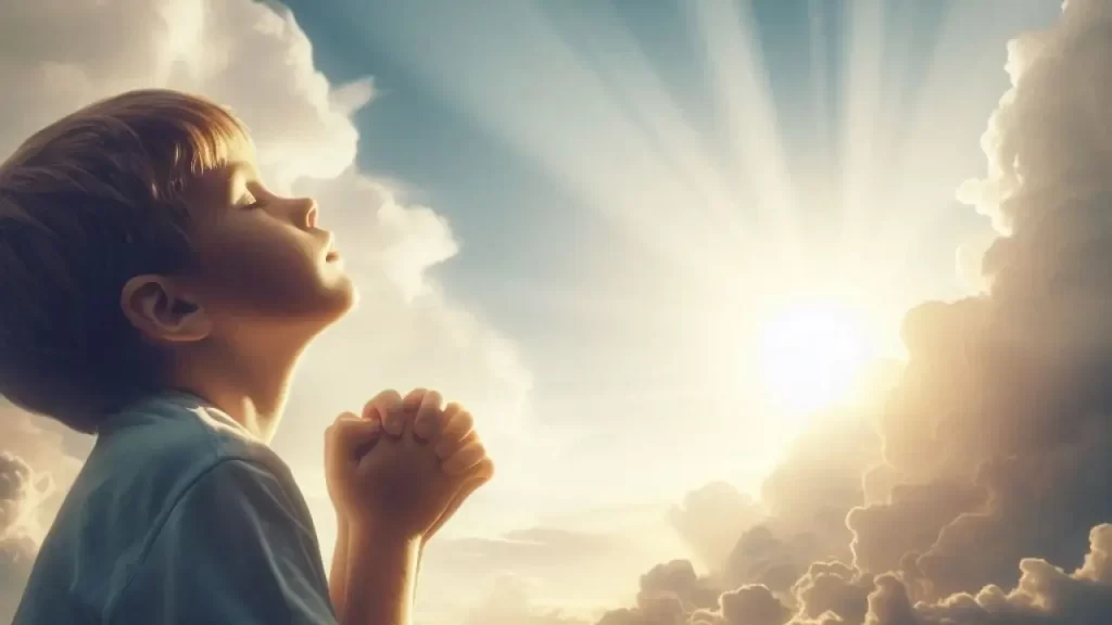 ensinar crianças a orar ao ar livre